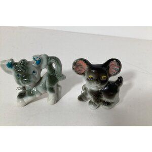 Vintage Japan‎ Porcelain Cow Dog Puppie 2" Flaw